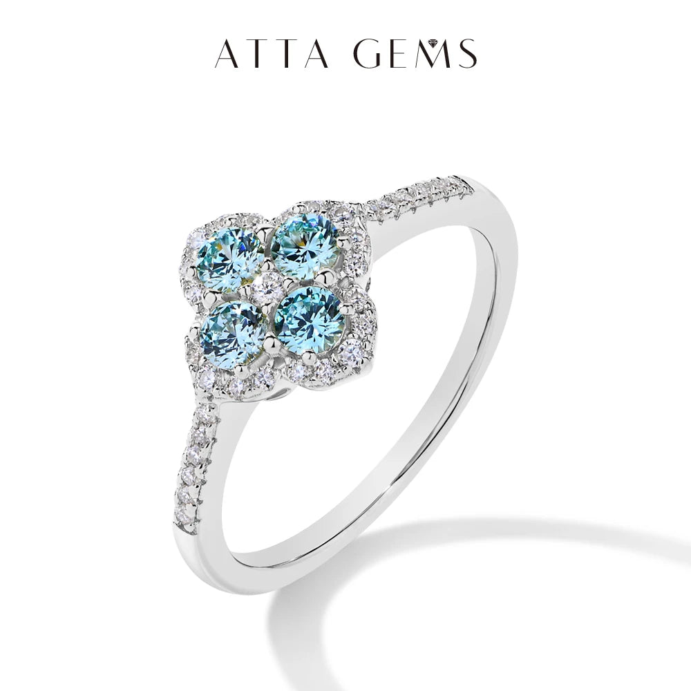 ATTAGEMS S925 Sterling Silver Halo Classic Moissanite Rings for Women Girls Anniversary Gifts Fine Jewelry Shipping from the USA