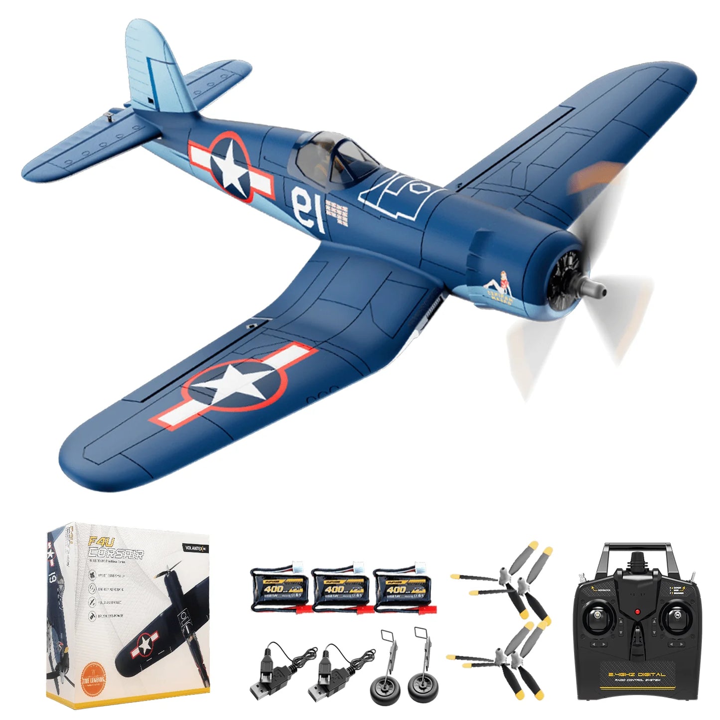 VolantexRCC Corsair Brushless RC Plane 4-Channel RTF