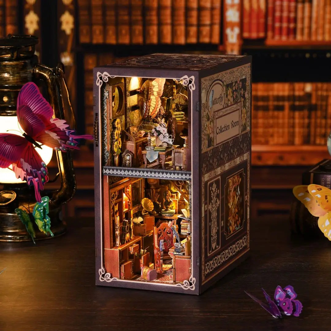 DIY Book Nook Kit Wooden Miniature House For Bookshelf Decor