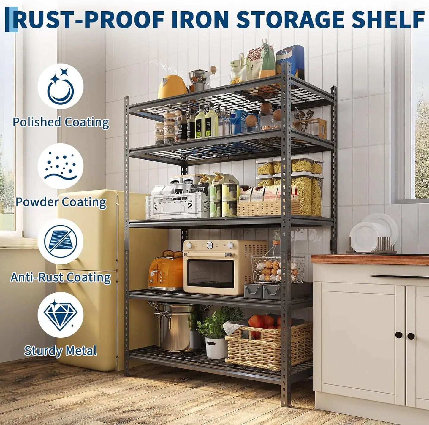 Twister.CK 5-Tier 2000lb Heavy Duty Metal Storage Shelving Unit