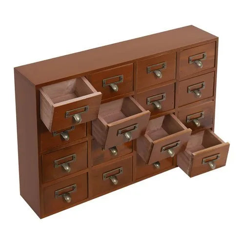 64 Drawer Pine Wood Tabletop Storage Cabinet For Home Office