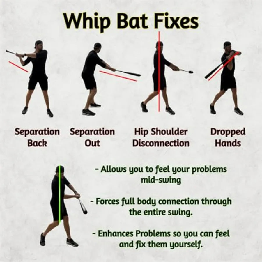 Whip Bat 2.0 Baseball Softball Hitting Trainer for Swing Correction