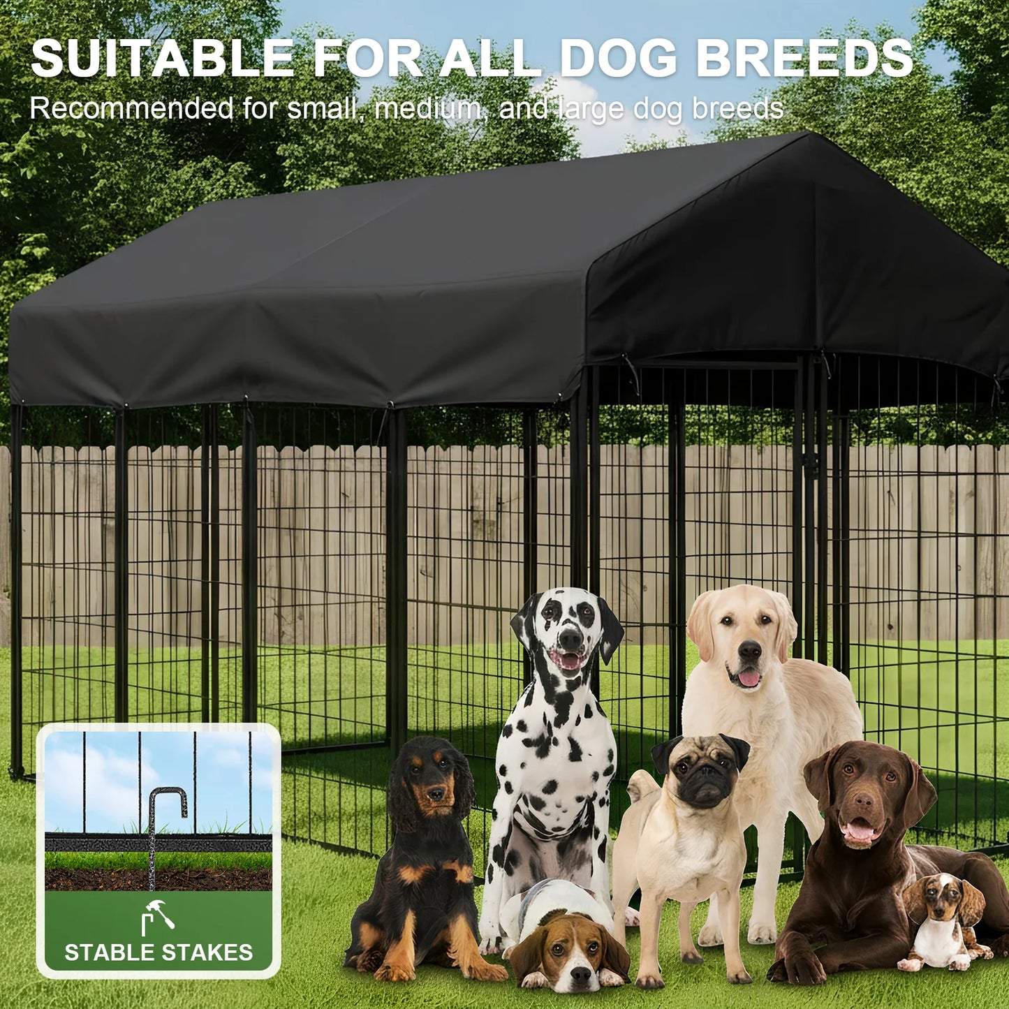 Heavy Duty Welded Wire Dog Kennel Outdoor Playpen UV Resistant