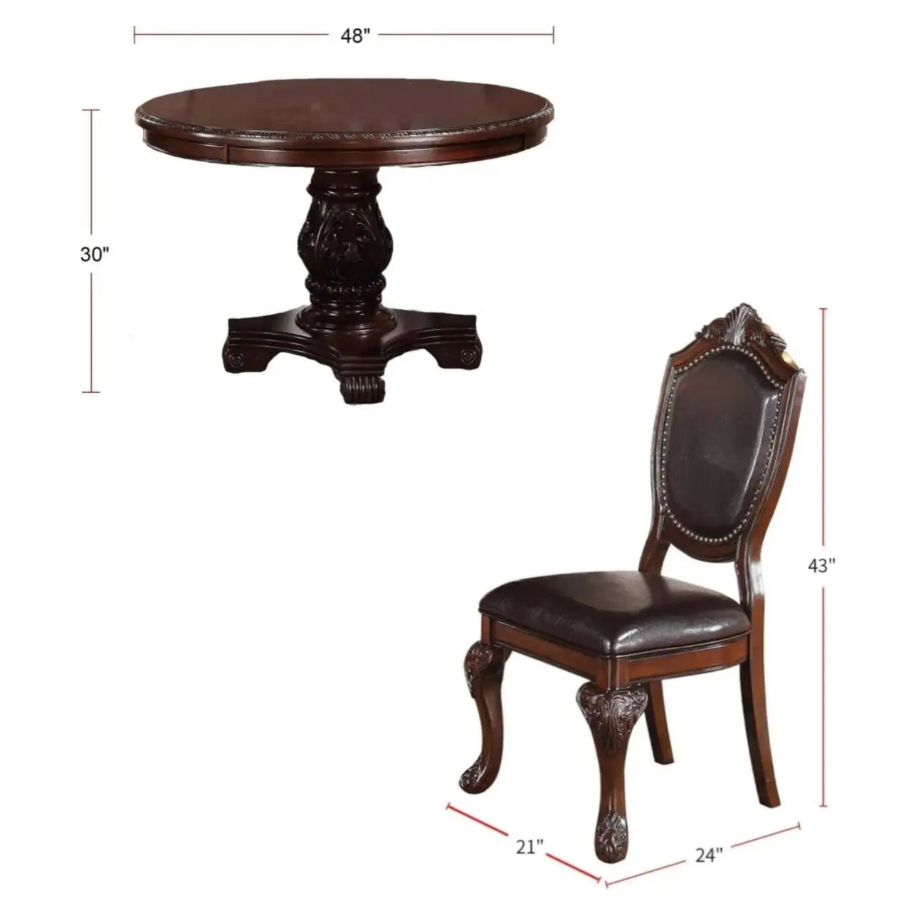 5 Piece Dining Set Round Table And Four Side Chairs