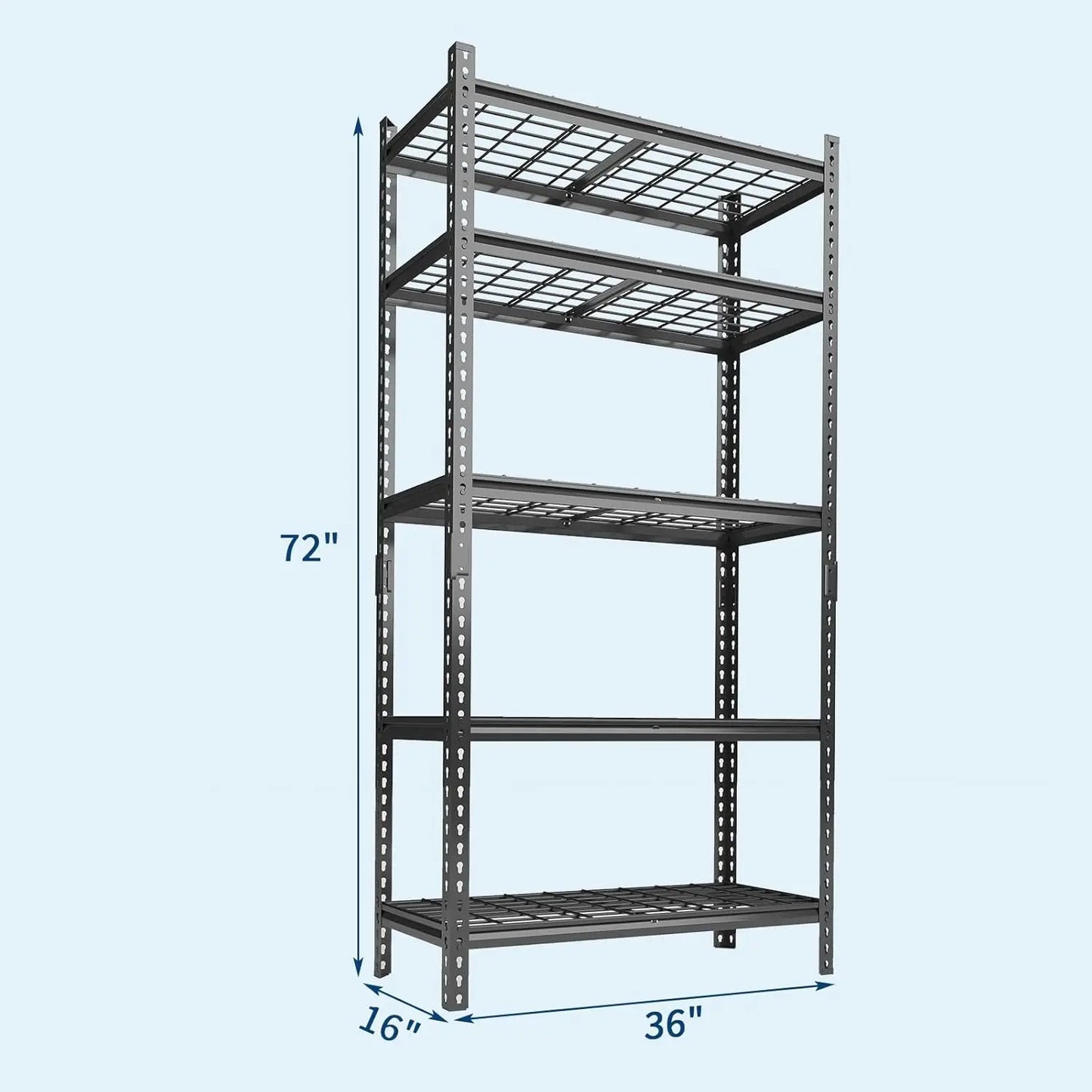 Twister.CK 5-Tier 2000lb Heavy Duty Metal Storage Shelving Unit