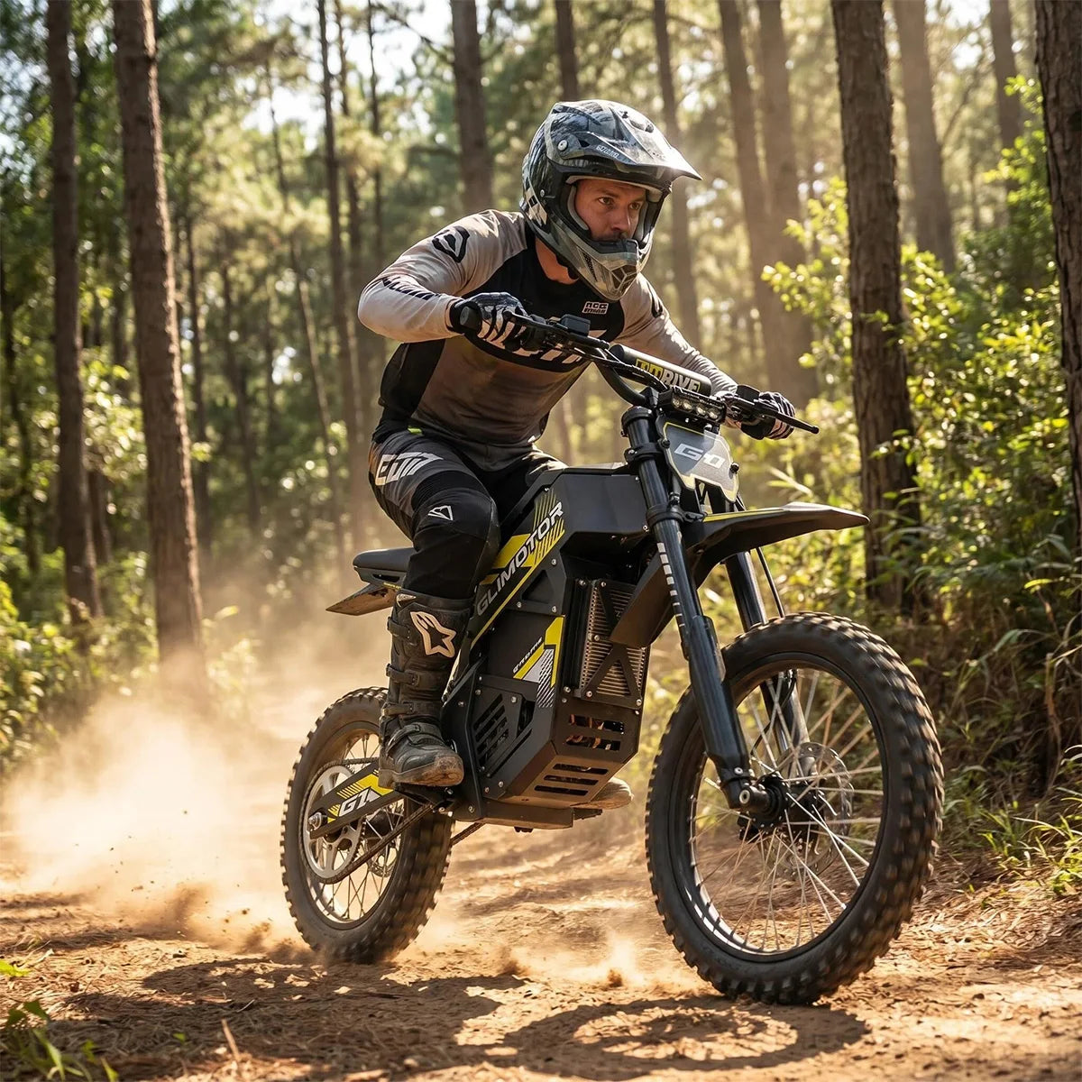 UPlee Electric Dirt Bike G1 1500W 48V 20.8AH Electric Motorcycle 50MILES Fat Tire Nitrogen Suspension E Dirt Bike for Teens and Adults