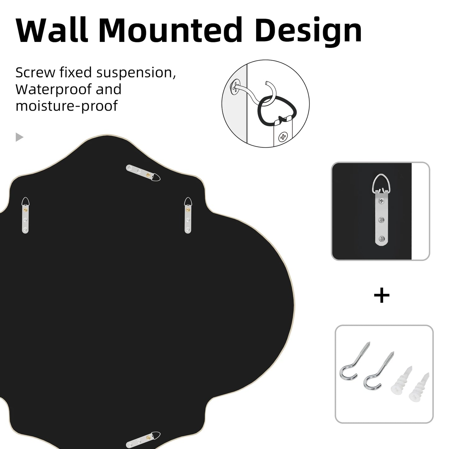 Framed Glass Mirror With Rim Art Accent For Living Room Hallway