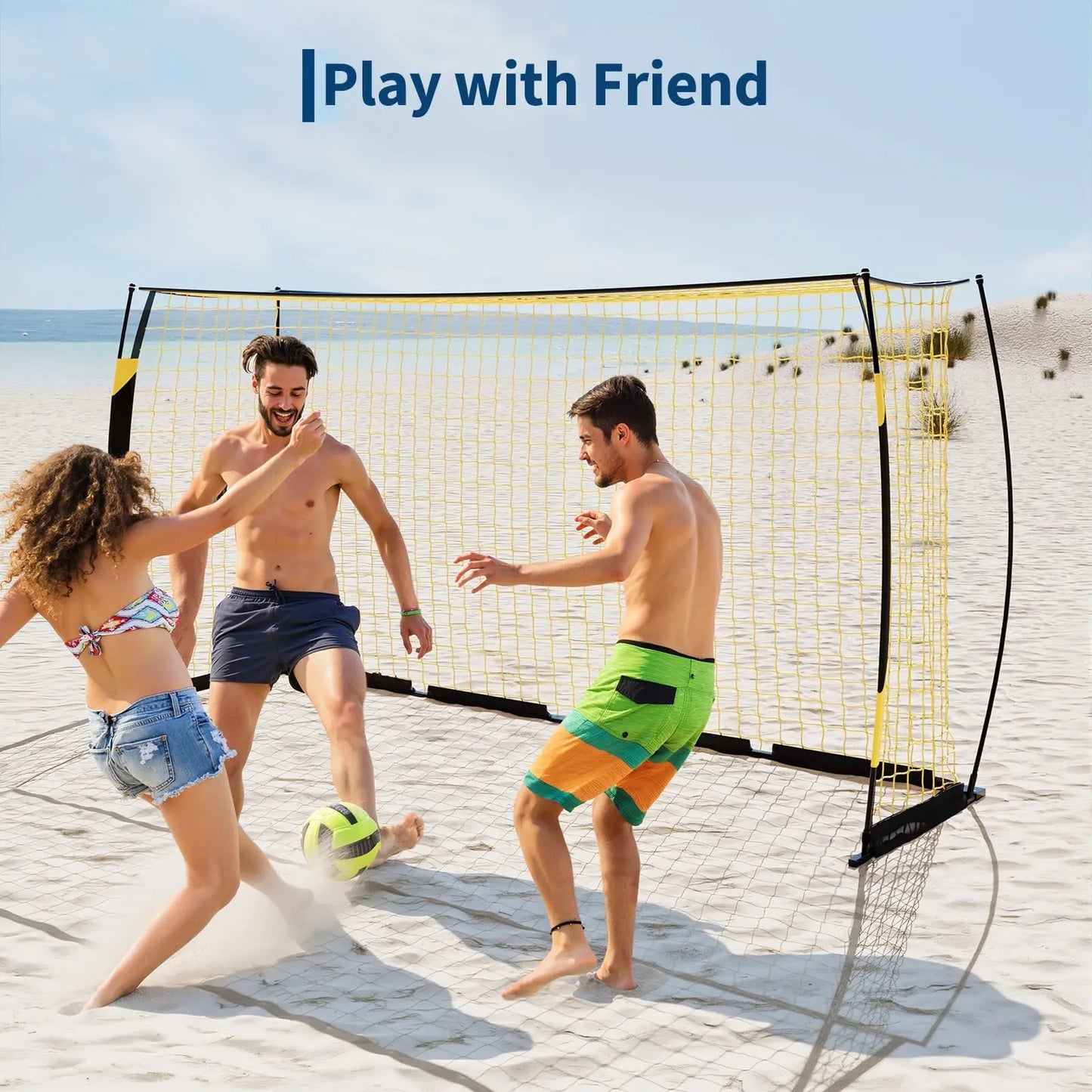 Himiss 12x6ft Heavy Duty Foldable Portable Soccer Goal Net