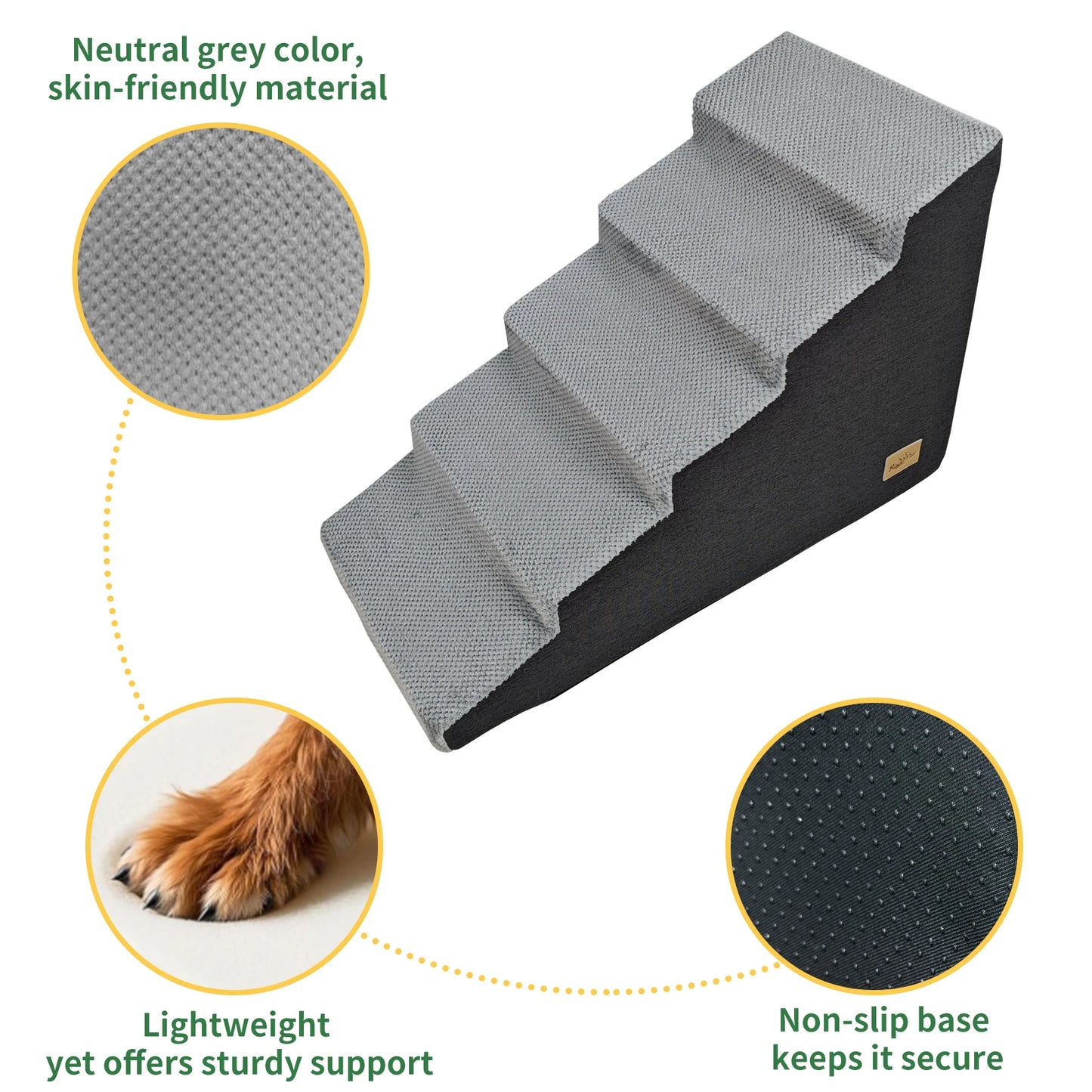 3 To 5 Steps Dog Stairs Ramps High Density Foam Non Slip Sofa Ladder
