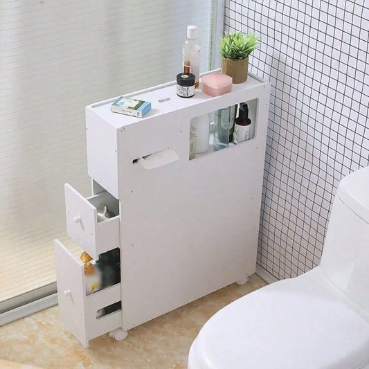 Freestanding Bathroom Floor Cabinet Storage Organizer With Shelf