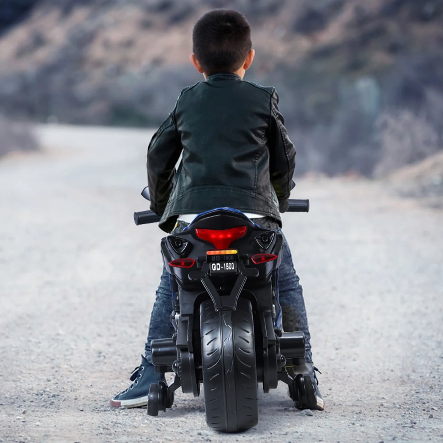 Electric Kids Dirt Bike Ride On Motorcycle With Auxiliary Wheels