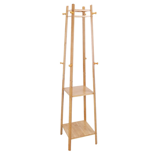 Wisfor Bamboo Standing Coat Rack Garment Stand Hall Tree