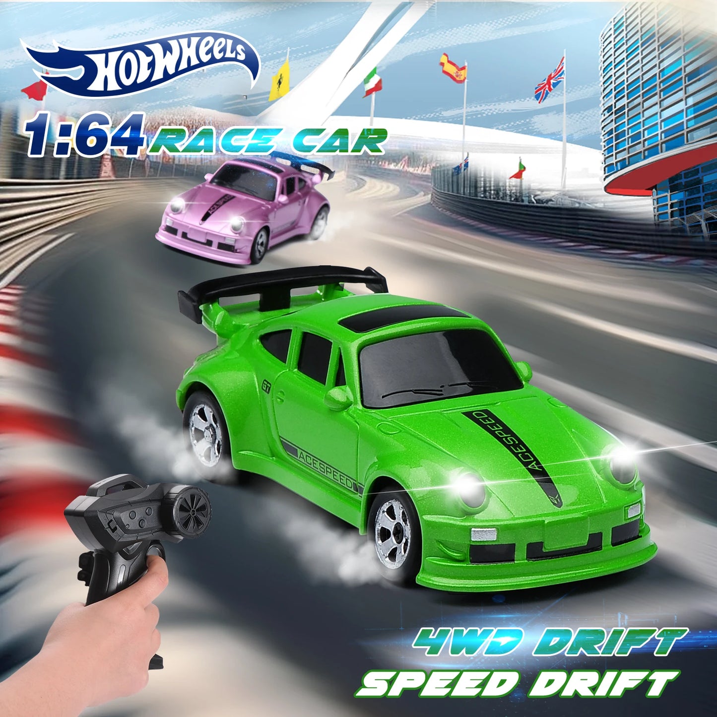 ANTSIR 1/64 2.4G Remote Control 4WD Drift Car Toy Racing
