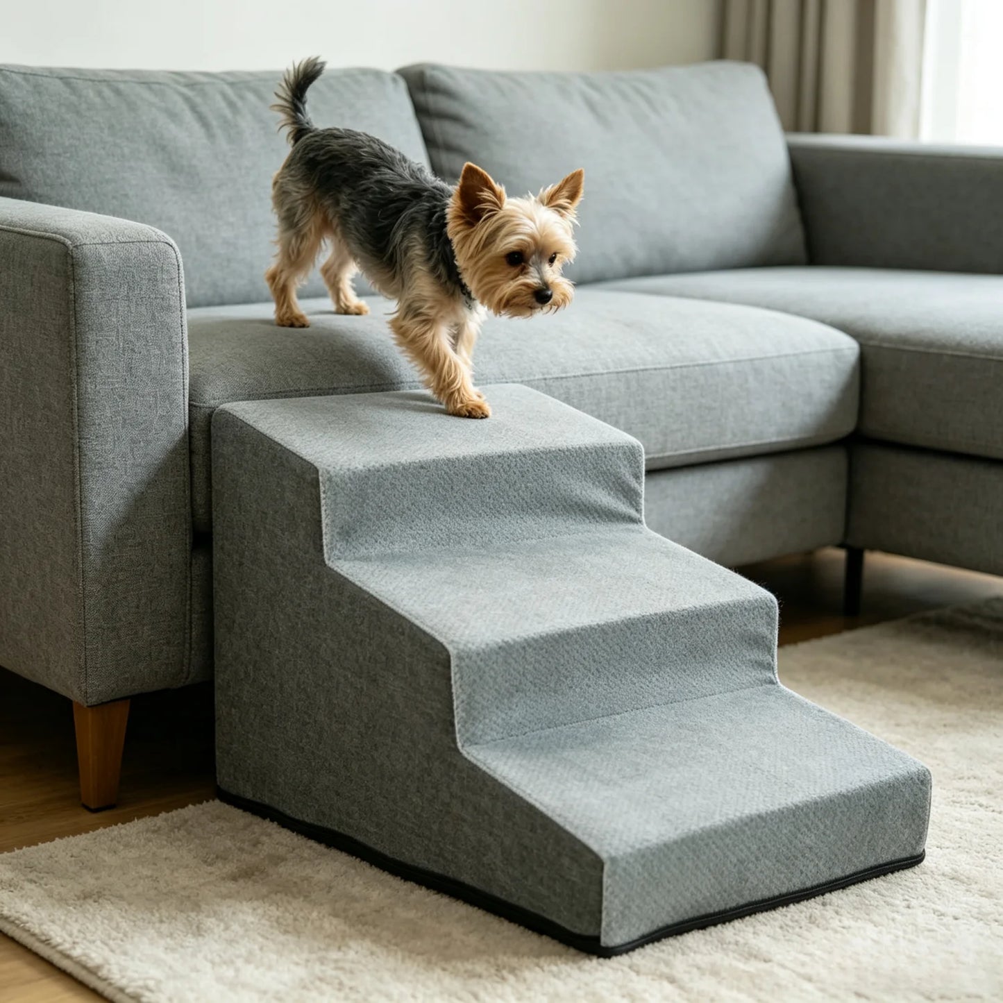 3 To 5 Steps Dog Stairs Ramps High Density Foam Non Slip Sofa Ladder