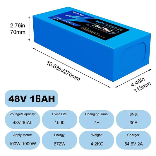 Aleaivy 36V 48V Li Ion Ebike Battery Pack 10Ah 14Ah 20Ah With Charger