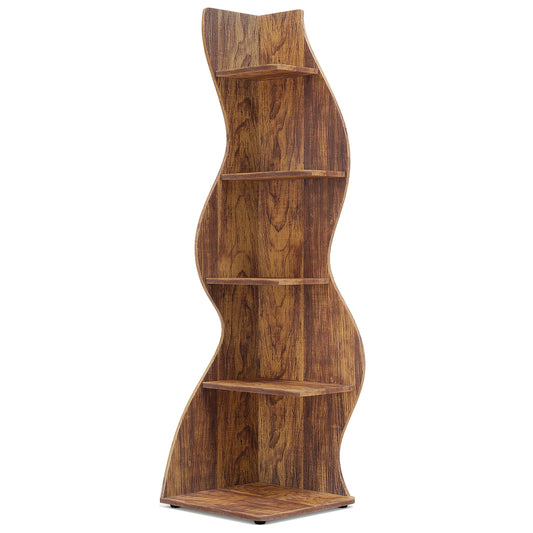 Tribesigns 5 Tier Corner Shelf Wall Bookcase Modern Plant Stand