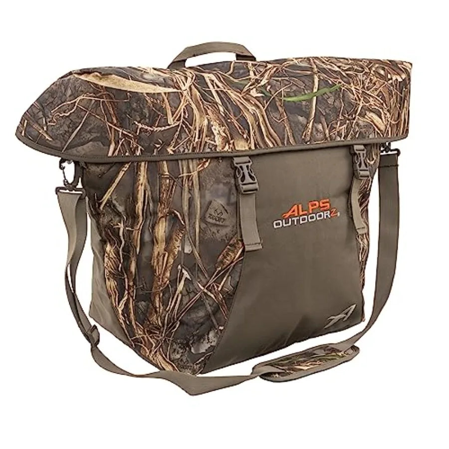 Wader Bag for fishing, durable nylon material, olive green color, waterproof and abrasion-resistant design