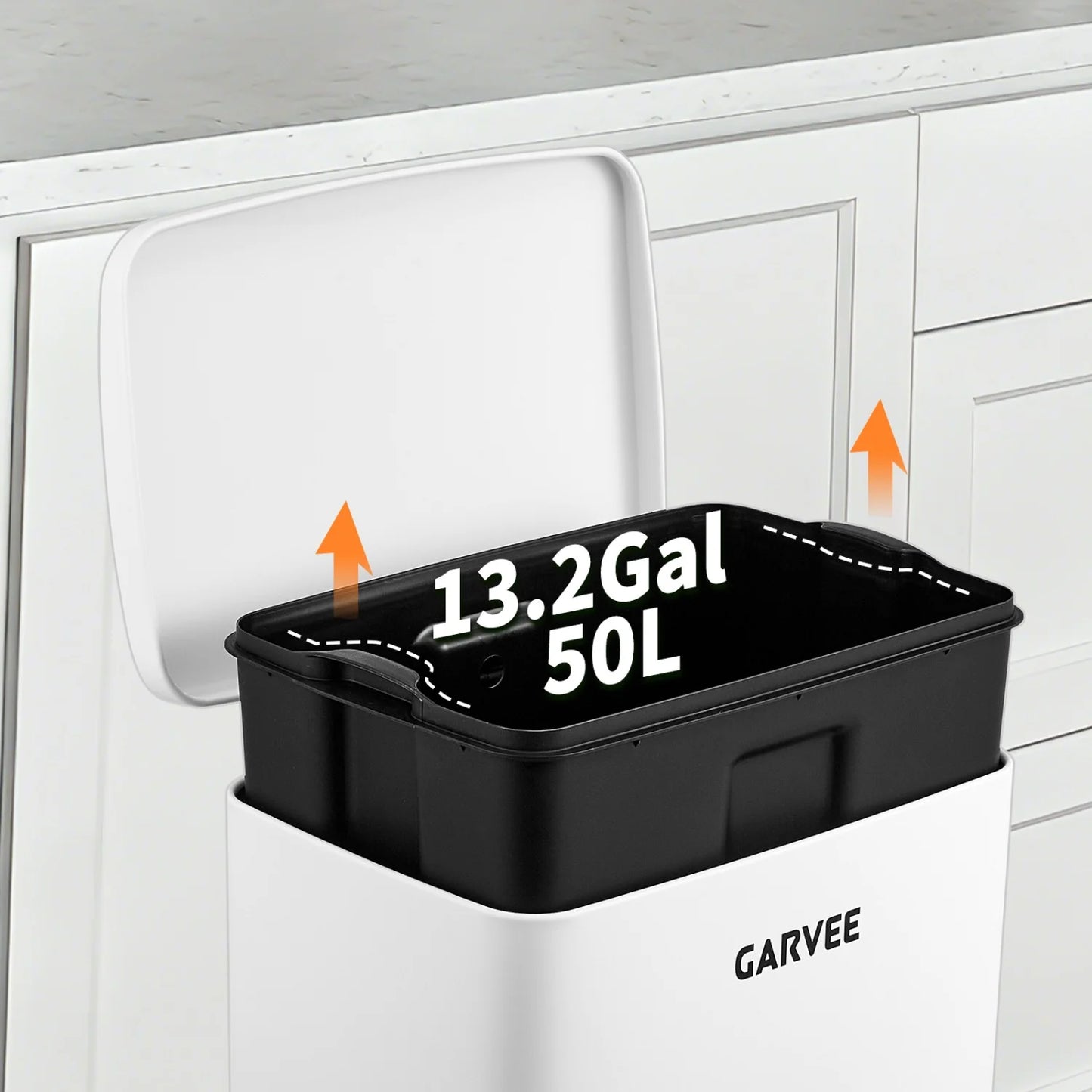 HiMISS Stainless Steel Step On Trash Can With Soft Close