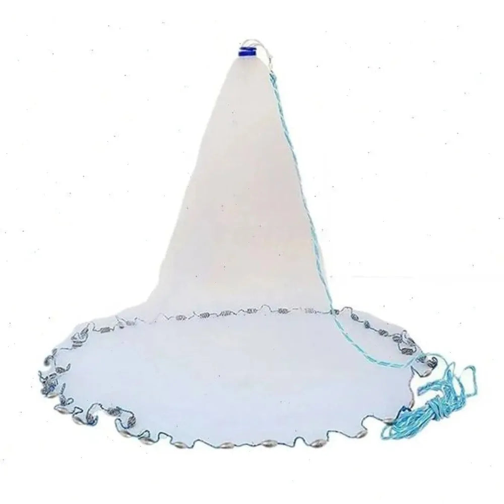 Fishing Cast Net, 10ft Diameter 3m, Anti-Tangle Mesh, Steel Sinkers for Fast Sinking, Seal Bottom Design, Ready to Use, Efficient Fish Catching Tool