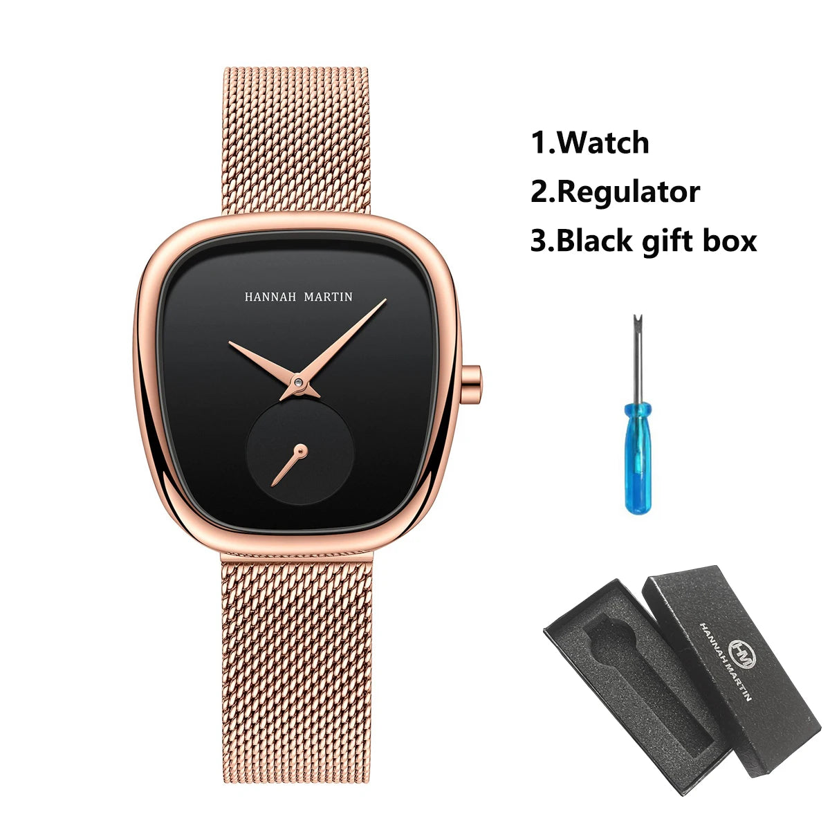 36mm New Women Watches US Local Shipping Rose Gold Black Simple Japan Quartz Ladies Stainless Steel Ultra Thin Waterproof Watch