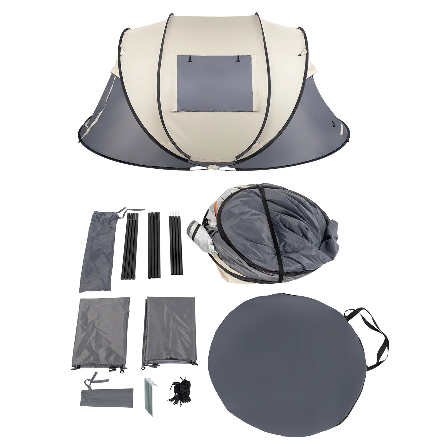 Instant Pop Up Tent 4 Person Waterproof Camping With Vestible