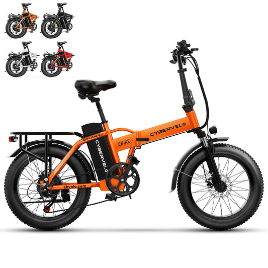CYBERVELO 1000W Folding Electric Bike With Removable Battery For Adults