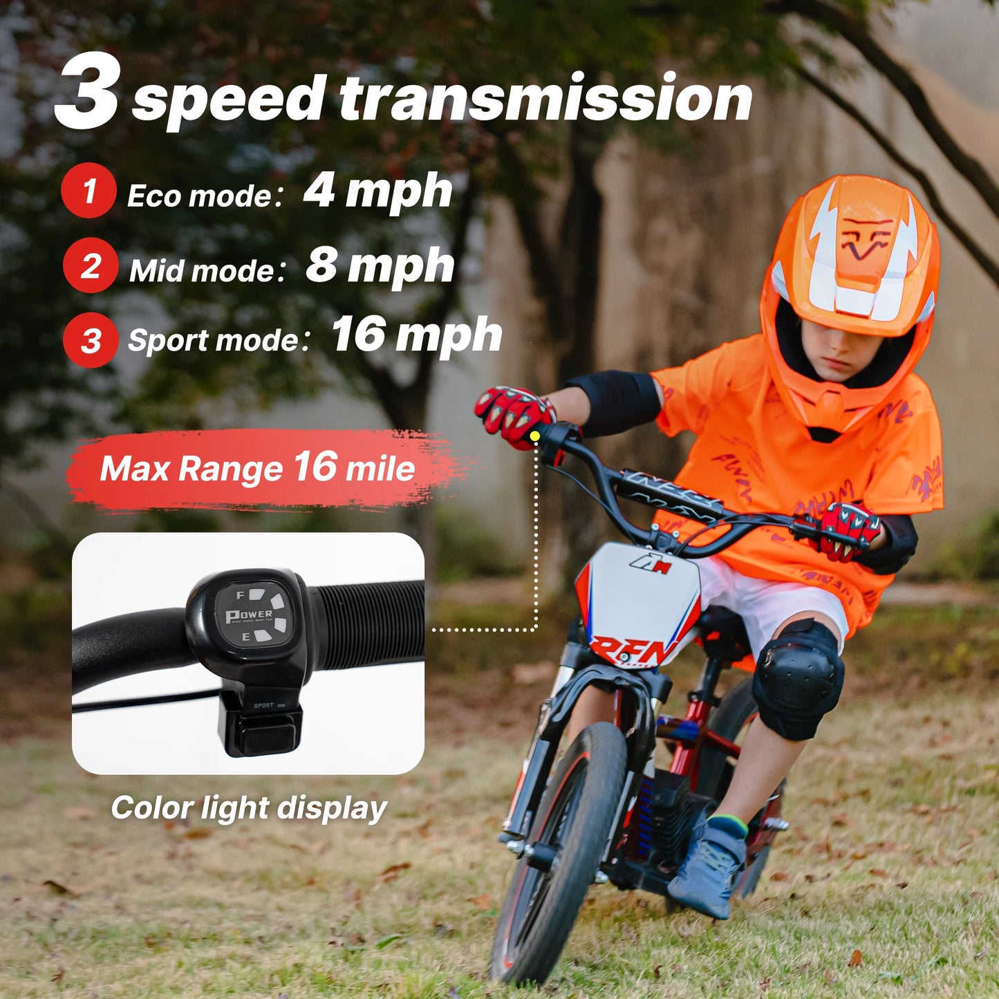 RFN Electric Dirt Bicycle 500W Kids Off Road E Bike