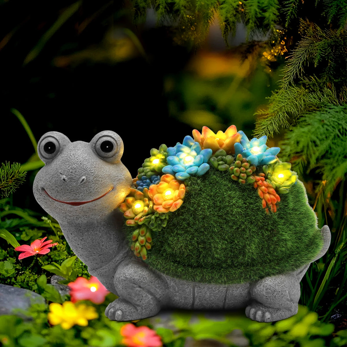 Solar Garden Turtle Elephant Dragon Statue Light Outdoor Decor