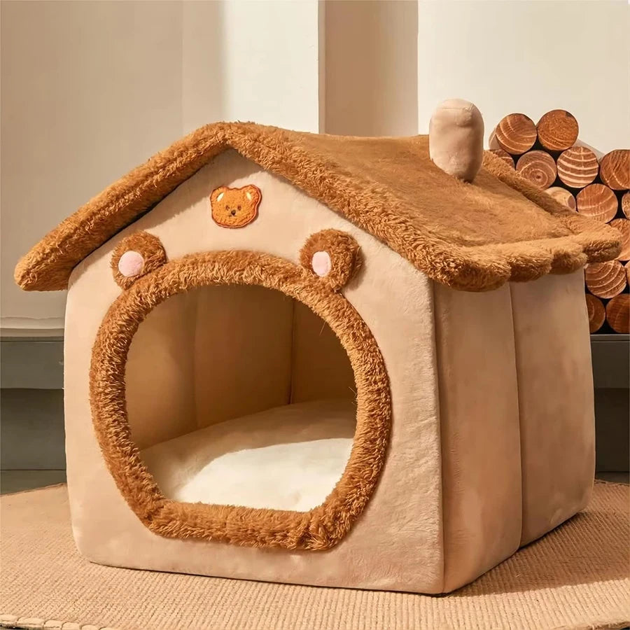 Foldable Pet House Removable Washable Cat Bed And Puppy Cave