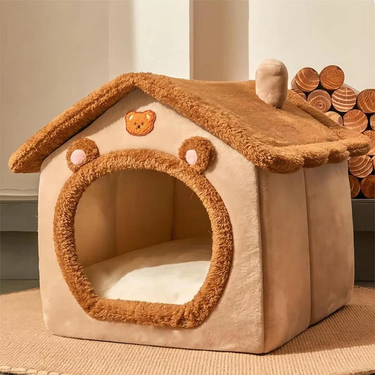 Foldable Pet House Removable Washable Cat Bed And Puppy Cave