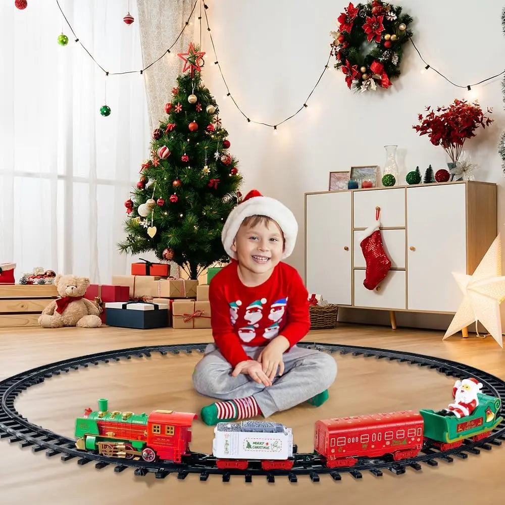 VATOS Hanging Christmas Train Set With Lights And Music