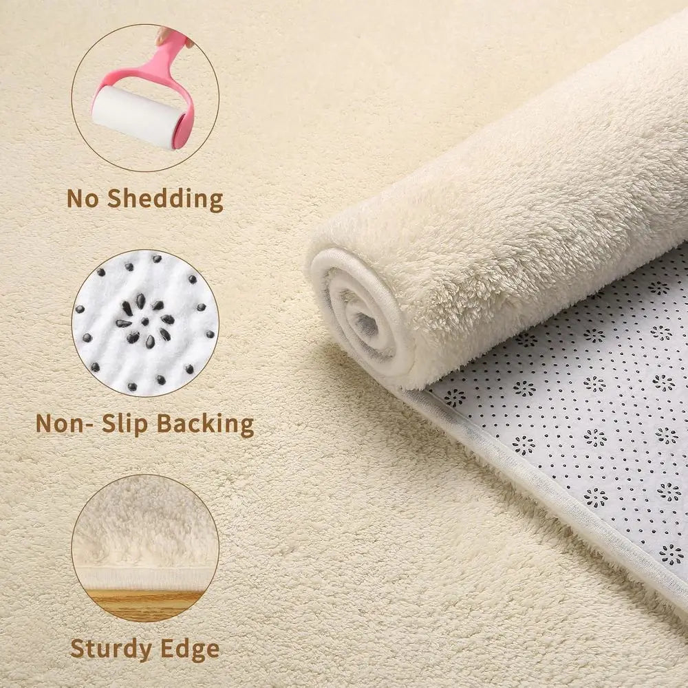 Fluffy 100 Polyester Wool Sisal Area Rug Machine Washable