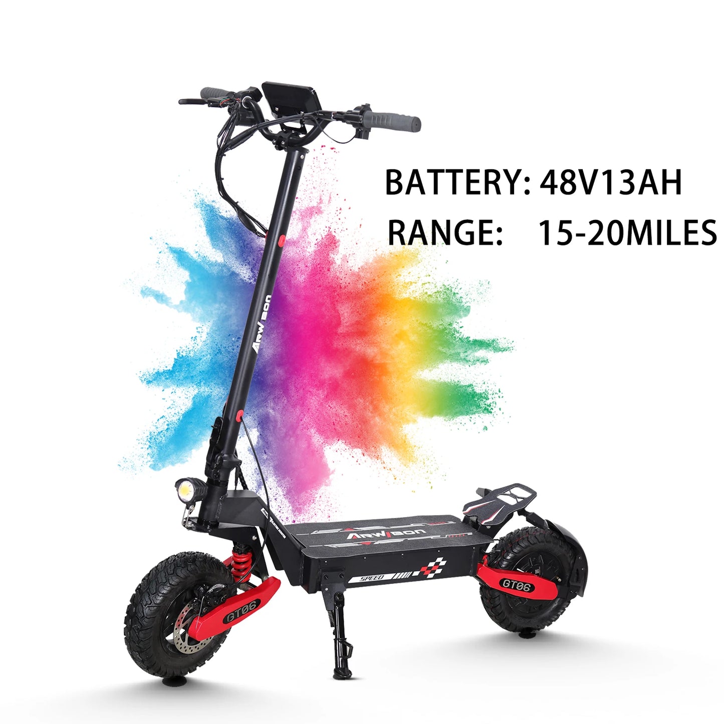 Arwibon Foldable Electric Scooter With 1200W Motor And Off Road Tires