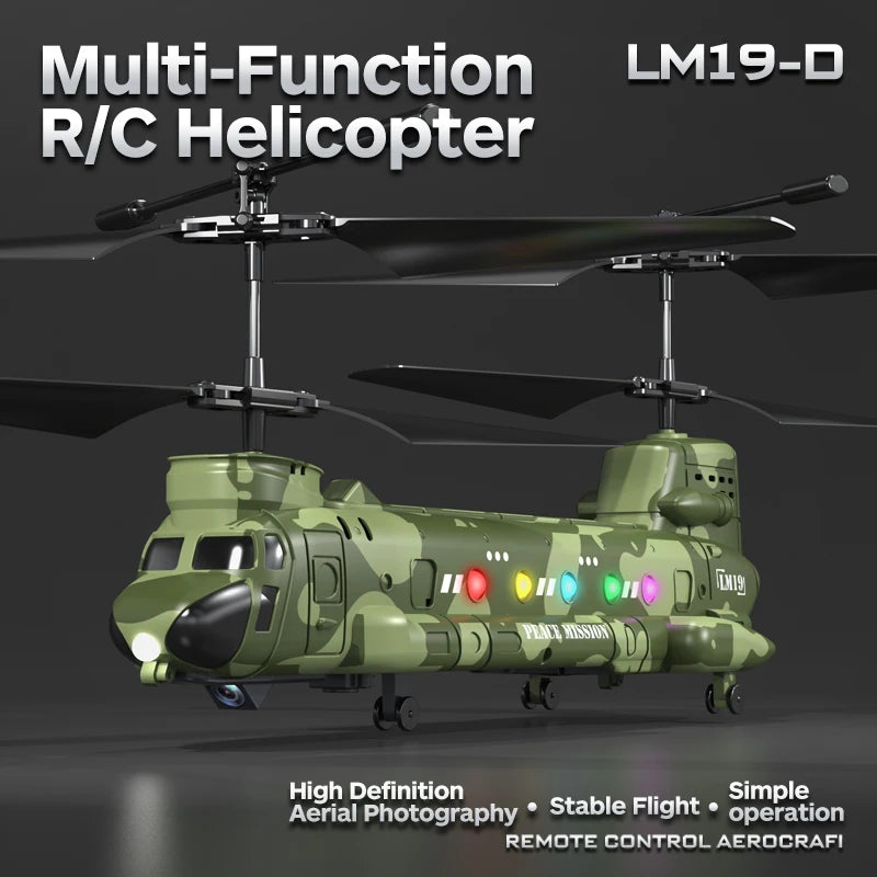 2.4G Remote Control Helicopter RC Aircraft with Camera Hd Aerial Photography LED Lights Airplane Model Toy for Boys Children