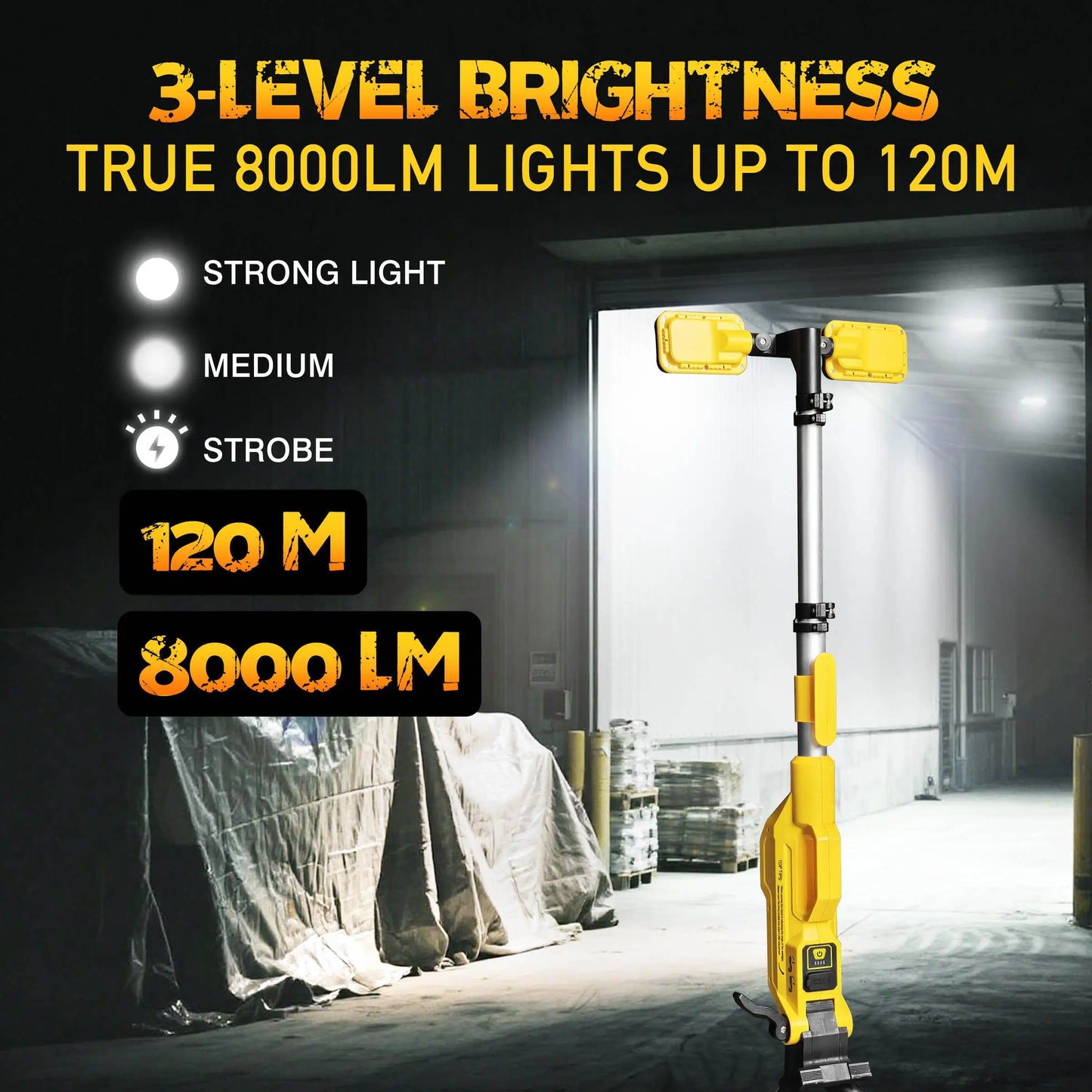 Heavy Duty Rechargeable LED Work Light With IP65 Waterproof Rating
