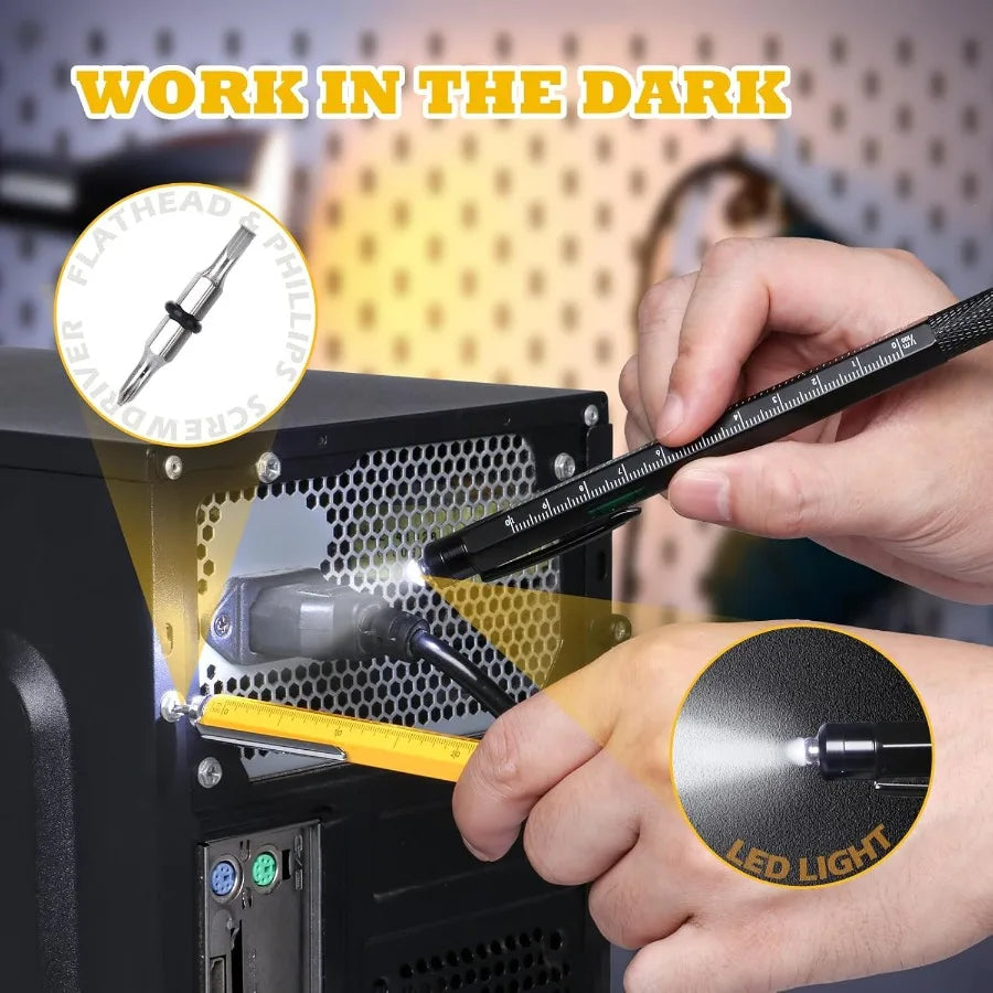 9 in 1 Multitool Pen Set for Men: Practical and Versatile Gift for Fathers Day Birthday Valentine's Day Stocking Stuffers Ideal