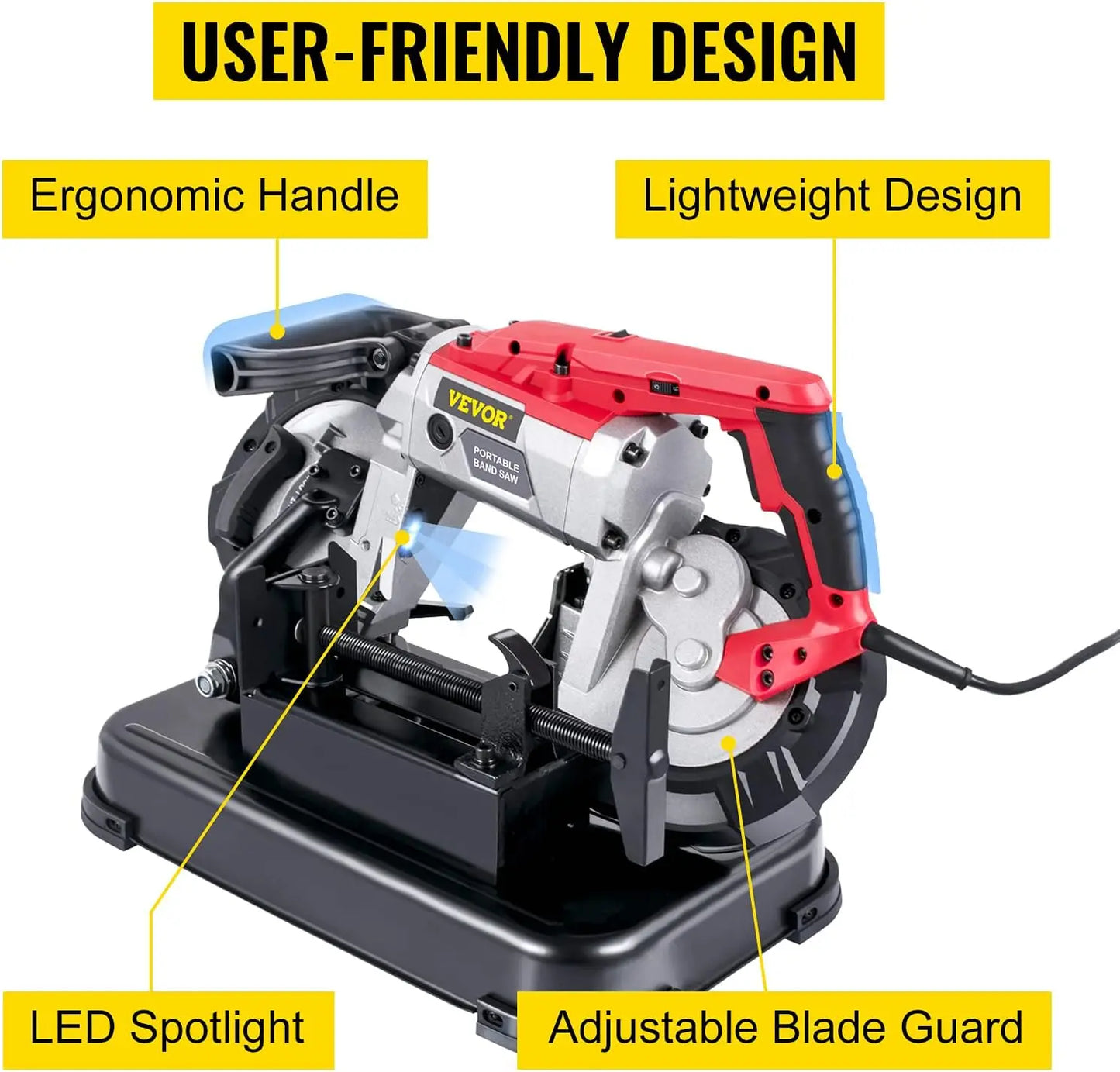 Portable Band Saw For Metal And Wood 110V 10A Motor