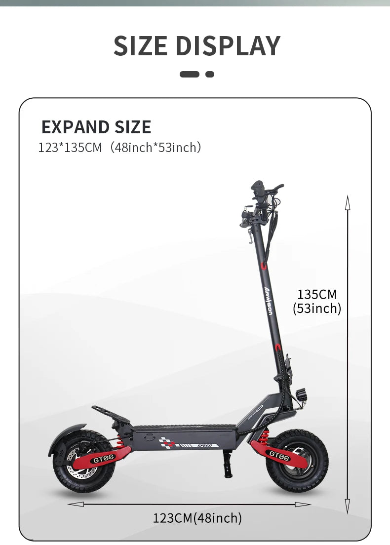 Arwibon Foldable Electric Scooter With 1200W Motor And Off Road Tires