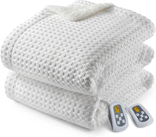 Heated Blanket With LCD Dual Controller Fast Heating 10 Levels