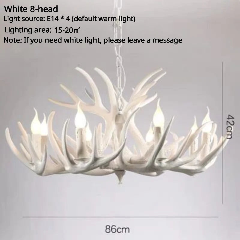 American Retro Deer Antlers With Lampshades Indoor Home Lighting