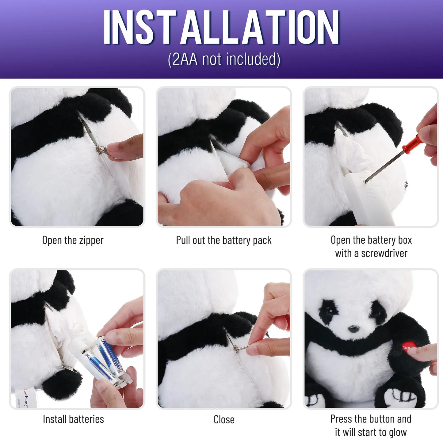 Light Up Panda Plush Toy With LED For Kids Delight