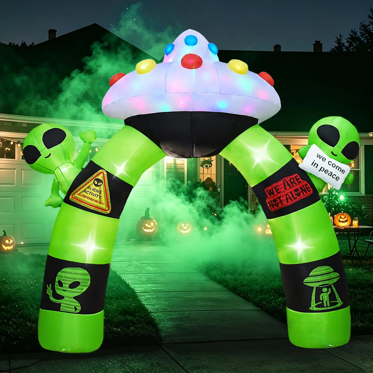 Halloween Inflatable Alien Archway With Built In LED Lights Outdoor
