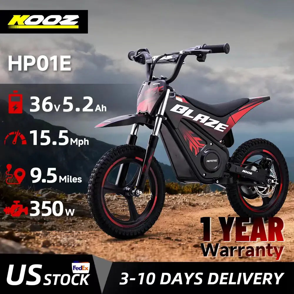 KOOZ HP01E 36V 350W Electric Dirt Bike For Kids Two-Speed