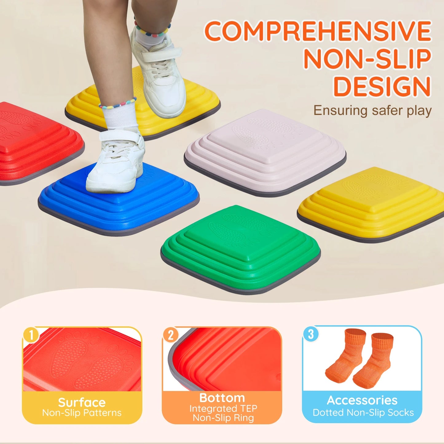 SucceBuy Balance Training Stepping Stones For Kids Sensory Coordination