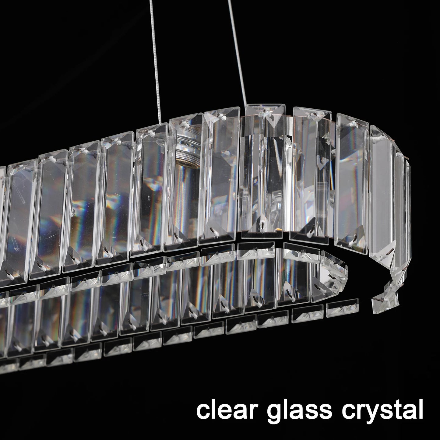 VETRULUS Modern Luxury Crystal Oval LED Chandelier Ceiling Lamp