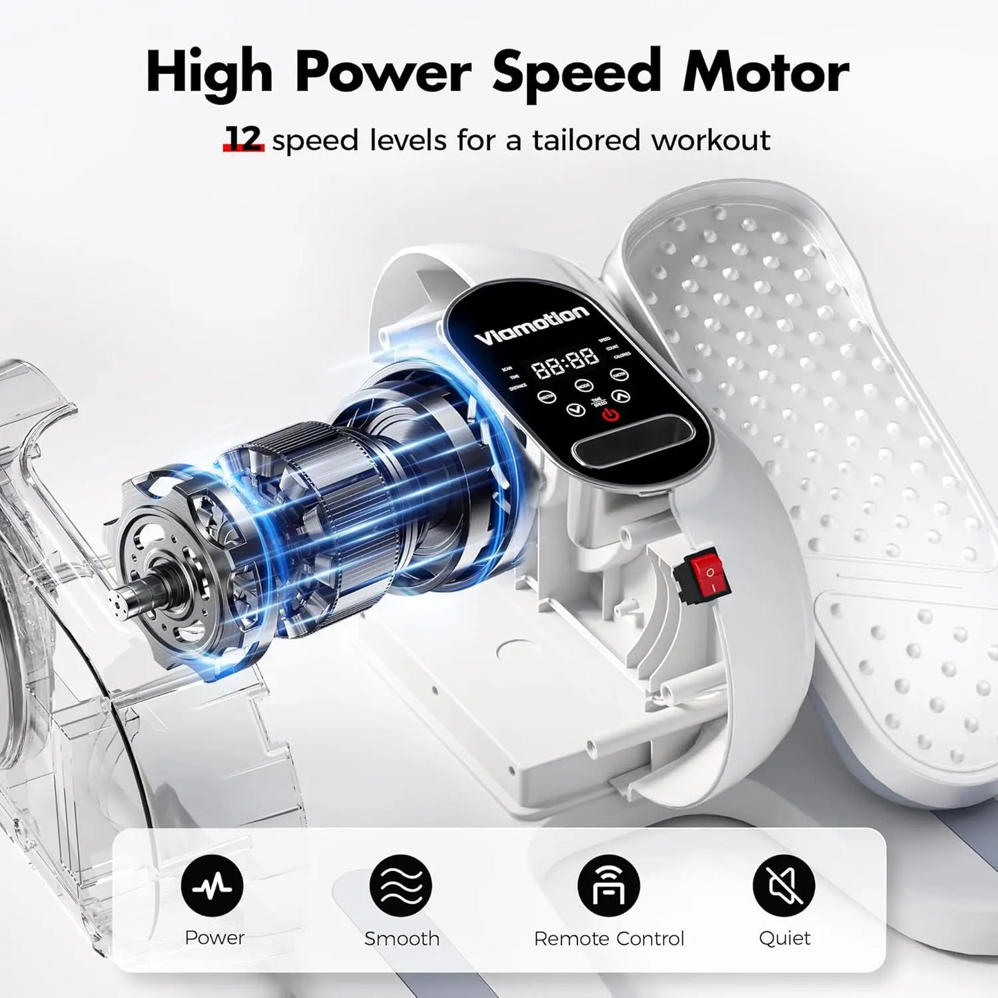 Under Desk Elliptical Machine With Remote Control For Office Use