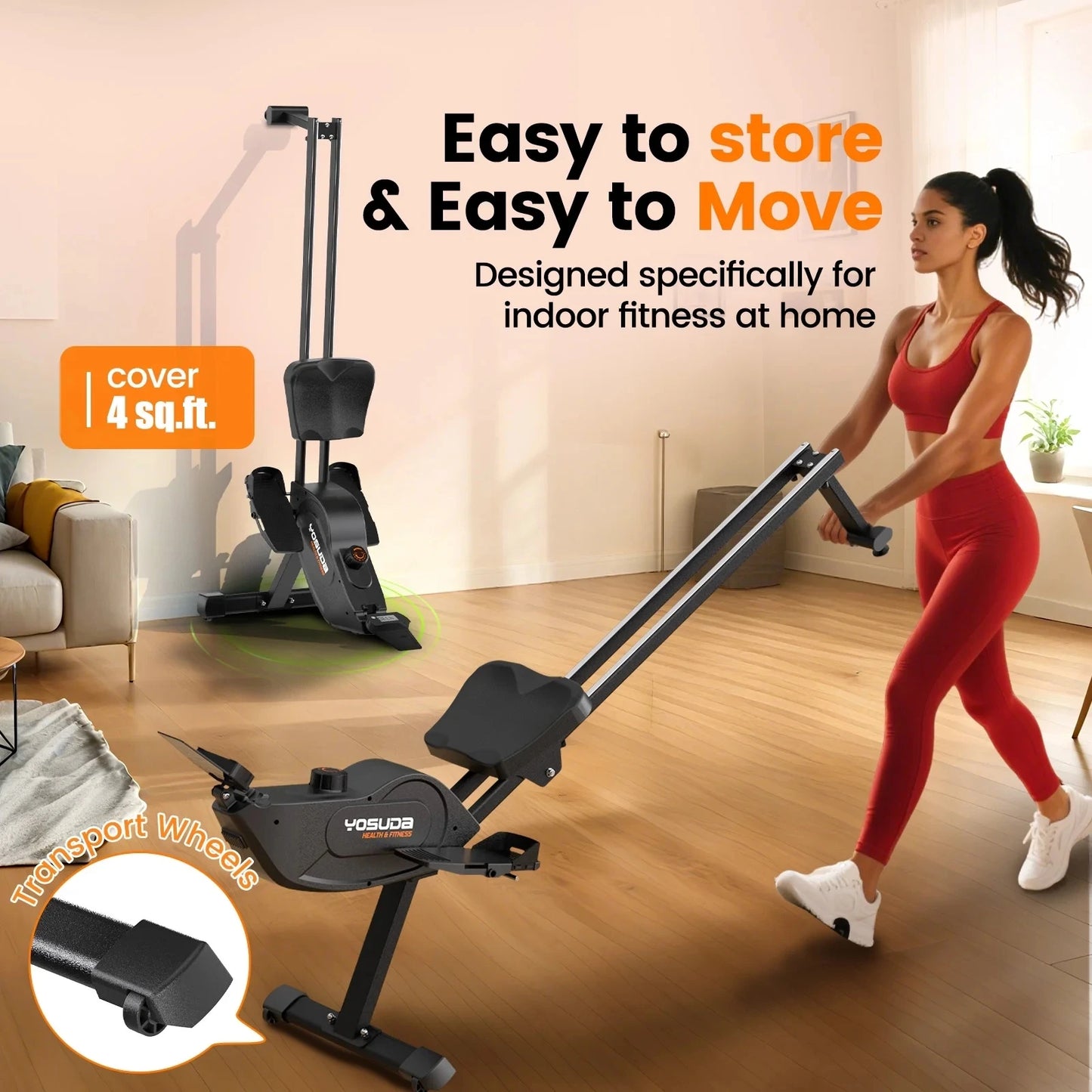 YOSUDA Magnetic Rowing Machine With Foldable Rower For Home Use