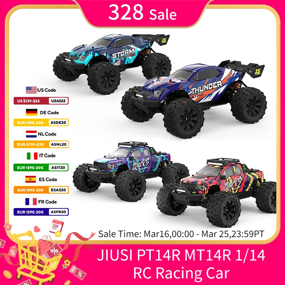 JIUSICE Brushless 2.4G RC Truck 4WD High Speed Off Road
