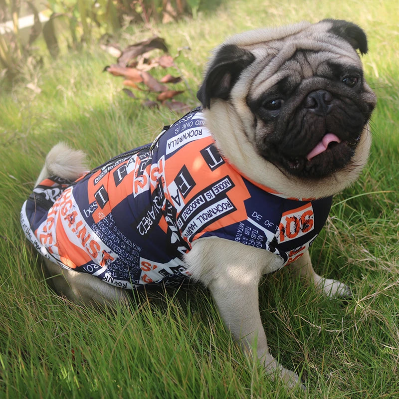 Padded Winter Dog Coat Vest With Zipper Waterproof