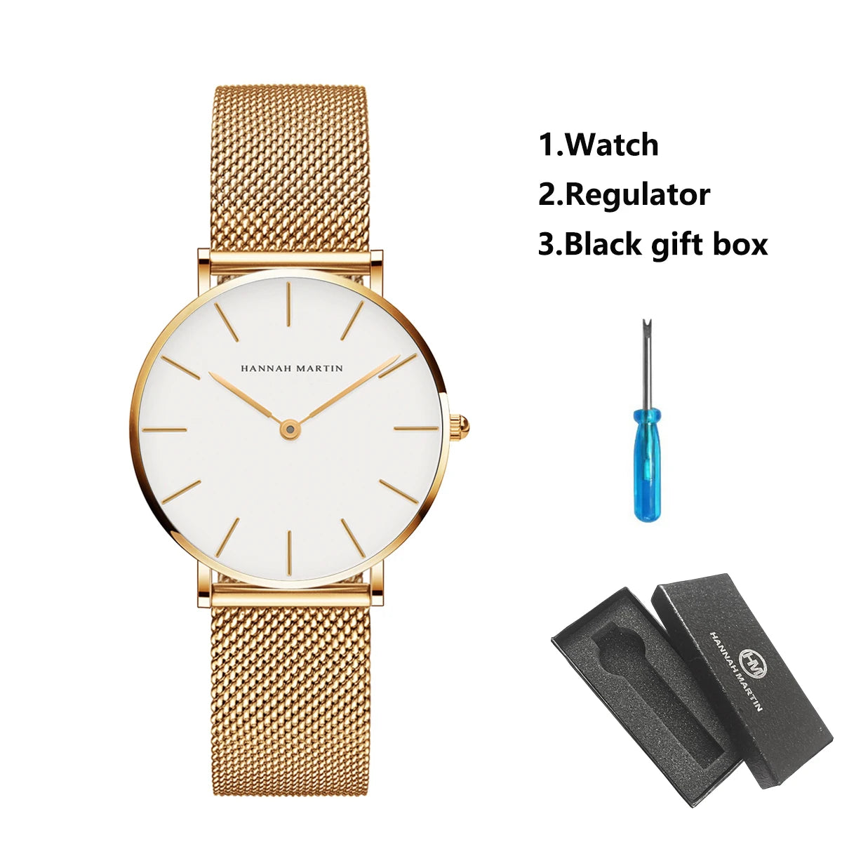 36mm New Women Watches US Local Shipping Rose Gold Black Simple Japan Quartz Ladies Stainless Steel Ultra Thin Waterproof Watch